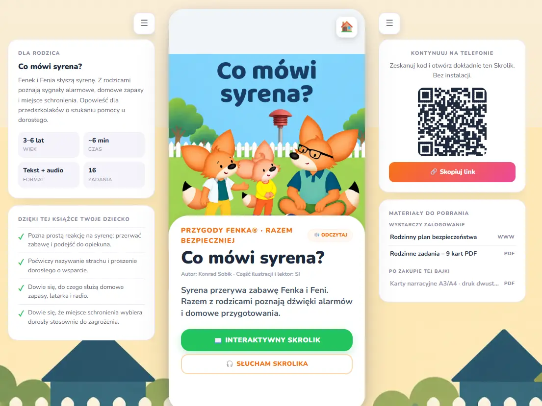 Widok publikacji cyfrowej Co mówi syrena? na komputerze i telefonie